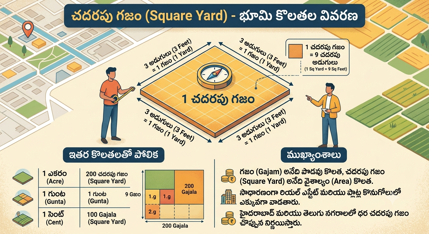 What is square yard in Telugu ?